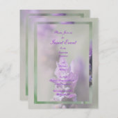 Lila Lavendel-Blume | Personalisieren Einladung (Vorne/Hinten)