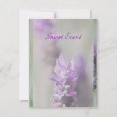 Lila Lavendel-Blume | Personalisieren Einladung (Rückseite)