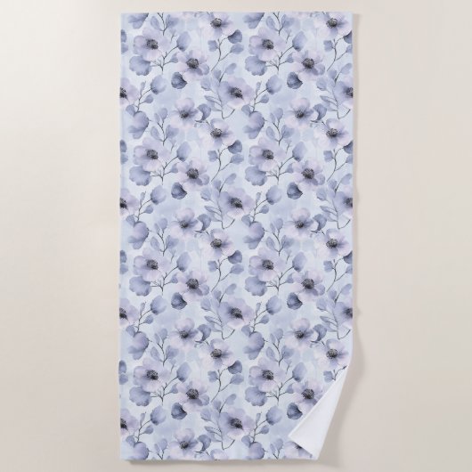 Lila Lavendel-Blume Strandtuch (Vorderseite)