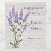 Lila Lavendel-Blume über die Holzoberbindungsparte Weinetikett (Einzelnes Label)