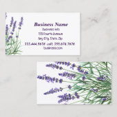 Lila Lavendel-Blume Visitenkarte (Vorne/Hinten)