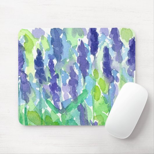 Lila Lavendel-Blume Wasserfarbe Mousepad (Mit Mouse)