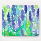 Lila Lavendel-Blume Wasserfarbe Mousepad (Vorne)