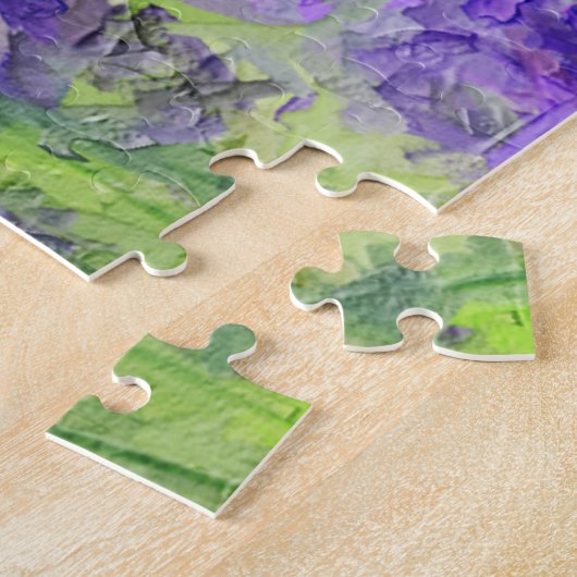 Lila Lavendel-Blume Wasserfarben Puzzle (Seite)