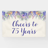 Lila Lavendel Blumen 75. Geburtstag Banner (Horizontal)