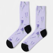 Lila Lavendel Blumen Botanik Socken (Linkes Detail)