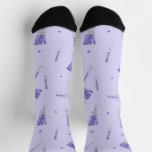 Lila Lavendel Blumen Botanik Socken (Oben)