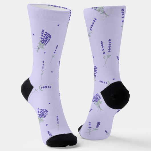Lila Lavendel Blumen Botanik Socken (Gewinkelt)
