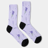 Lila Lavendel Blumen Botanik Socken (Rechts)