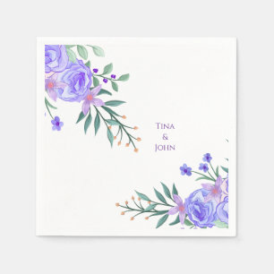 Lila Lavendel Blumen Botanisch All-in-One-Folie W Serviette