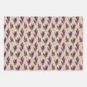 Lila Lavendel Blumen Botanische Streifen Geburtsta Geschenkpapier Set (Vorderseite 3)
