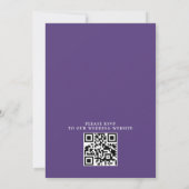 Lila Lavendel Blumen Budget QR-Code Hochzeit Einladung (Rückseite)