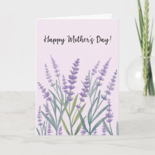 Lila Lavendel Blumen Glückliche Muttertag Karte