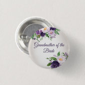 Lila Lavendel Blumen Grün Großmutter Braut Button (Vorne & Hinten)