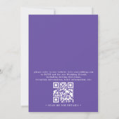 Lila Lavendel Blumen Rustikale QR-Code-Hochzeit Einladung (Rückseite)
