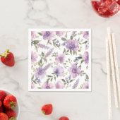 Lila Lavendel Blumen-Wasserfarben-Botanik Serviette (Beispiel)