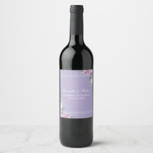 Lila Lavendel Blumen Wein Etikett