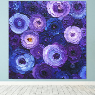 Lila Lavendel Blumencluster Abstrakte Wandkunst Leinwanddruck