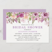 Lila Lavendel Blumendusche Einladung (Vorne/Hinten)