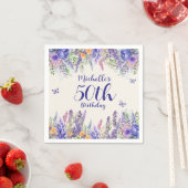 Lila-Lavendel-Blumengarten-Party 50. Geburtstag Serviette (Beispiel)