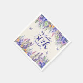 Lila-Lavendel-Blumengarten-Party 50. Geburtstag Serviette (Ecke)