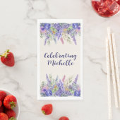 Lila-Lavendel-Blumengarten-Party-Name Serviette (Beispiel)