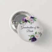 Lila Lavendel Blumengrün Großmutter Bride Button (Vorne & Hinten)
