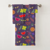 Lila Lavendel Blumenkunst Moderne Badhandtuch Set (Insitu)