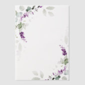 Lila Lavendel Blütenpflanze Vellum Overlay Pergament Einladungen (Vorderseite)