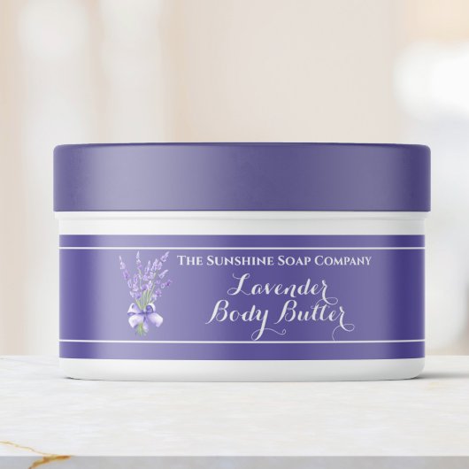 Lila Lavendel Body Butter Etikett 1 x 7,25 Rundum-Adressaufkleber