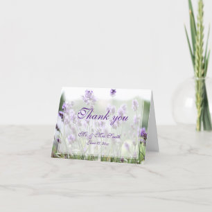 Lila Lavendel Boho-Hochzeit Danke-Karten Dankeskarte