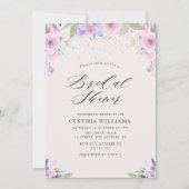 lila Lavendel-Brautparty Einladung (Vorderseite)