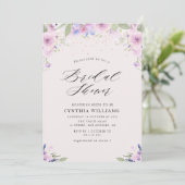 lila Lavendel-Brautparty Einladung (Stehend Vorderseite)