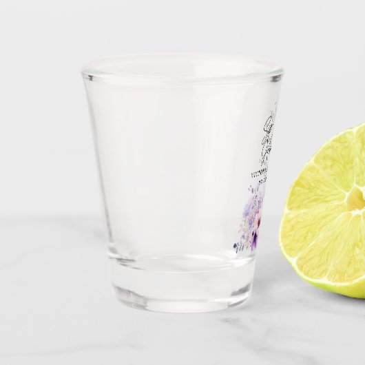 Lila Lavendel-Brautparty Schnapsglas (Links)