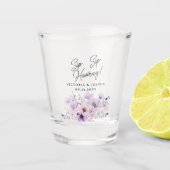 Lila Lavendel-Brautparty Schnapsglas (Vorderseite)