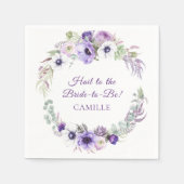 Lila Lavendel-Brautparty Serviette (Vorderseite)
