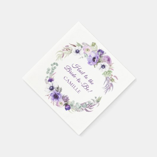 Lila Lavendel-Brautparty Serviette (Ecke)