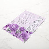 Lila Lavendel Brautparty Silver Gown Folieneinladung (Gedreht)