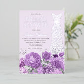 Lila Lavendel Brautparty Silver Gown Folieneinladung (Stehend vorne)