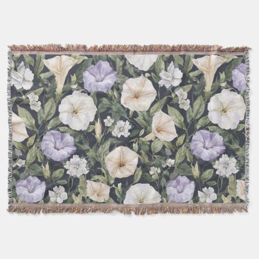 Lila Lavendel Creme Petunia Blumen Decke (Vorderseite)