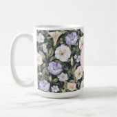Lila Lavendel Creme Petunia Blumen   Kaffeetasse (Links)