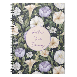 Lila Lavendel Creme Petunia Blumen Notizblock