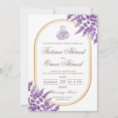 Lila Lavendel der islamischen Muslime Einladung (Vorderseite)