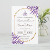 Lila Lavendel der islamischen Muslime Einladung (Stehend Vorderseite)