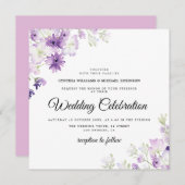 lila Lavendel Einladung (Vorne/Hinten)