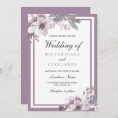 Lila Lavendel Einladung (Vorne/Hinten)