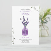 Lila Lavendel Einladung (Stehend Vorderseite)