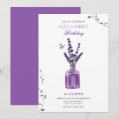 Lila Lavendel Einladung (Vorne/Hinten)