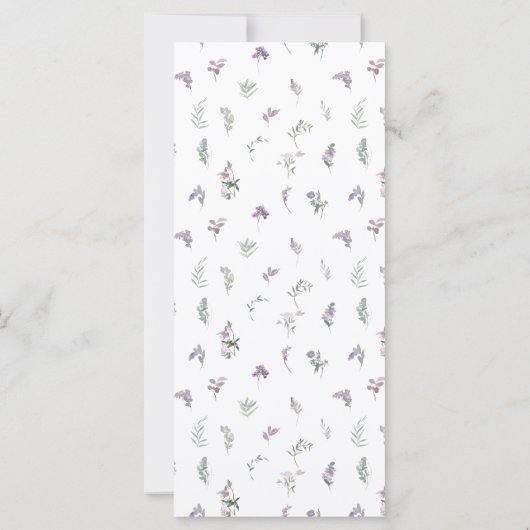 Lila Lavendel-elegantes, blumengeschmücktes Hochze (Rückseite)