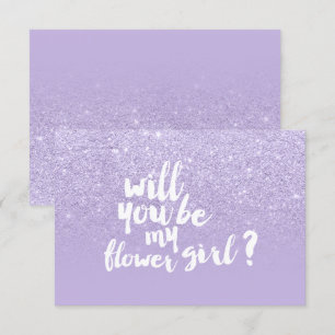 Lila-lavendel-falscher-glitter-ombre-blumenmädchen Einladung